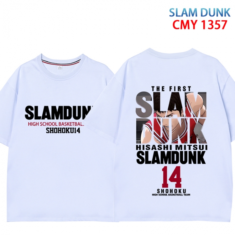 Slam Dunk Anime peripheral double-sided printed pure cotton T-shirt from S to 4XL CMY 1357 1