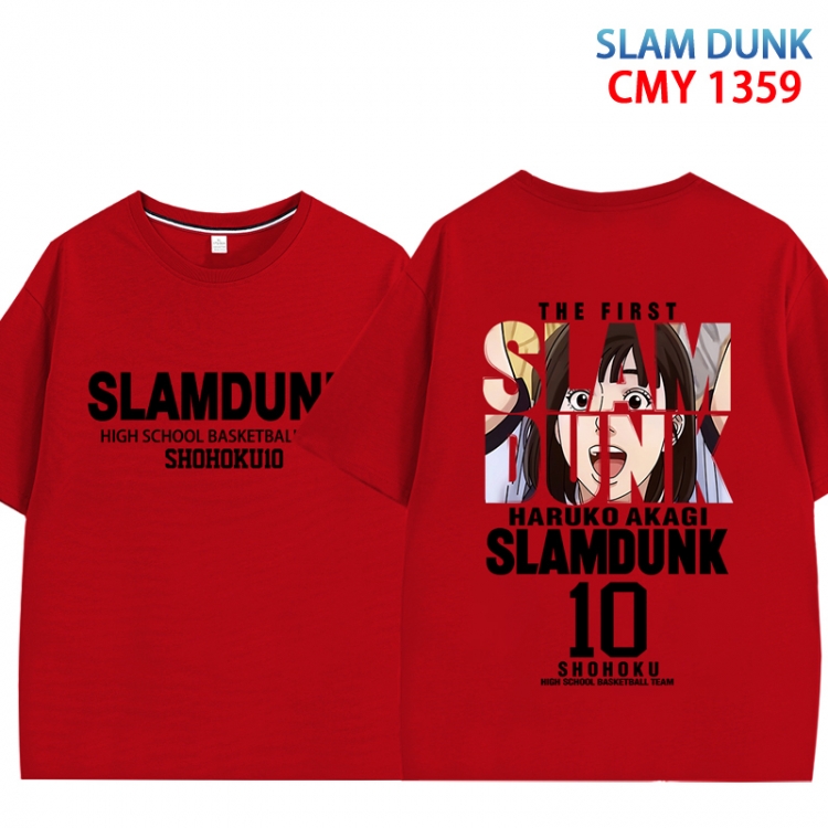 Slam Dunk Anime peripheral double-sided printed pure cotton T-shirt from S to 4XL  CMY 1359 3