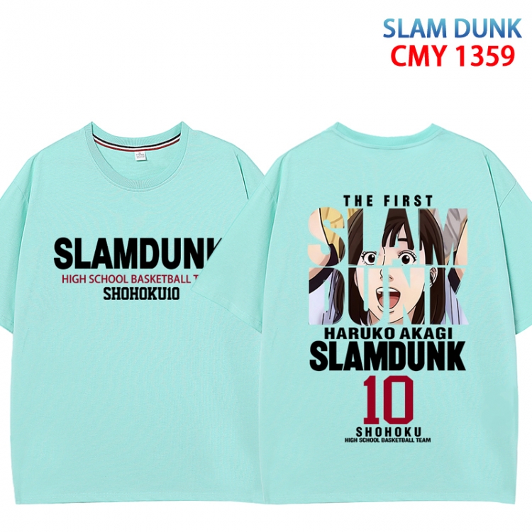 Slam Dunk Anime peripheral double-sided printed pure cotton T-shirt from S to 4XL CMY 1359 4