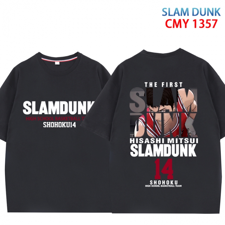 Slam Dunk Anime peripheral double-sided printed pure cotton T-shirt from S to 4XL  CMY 1357 2