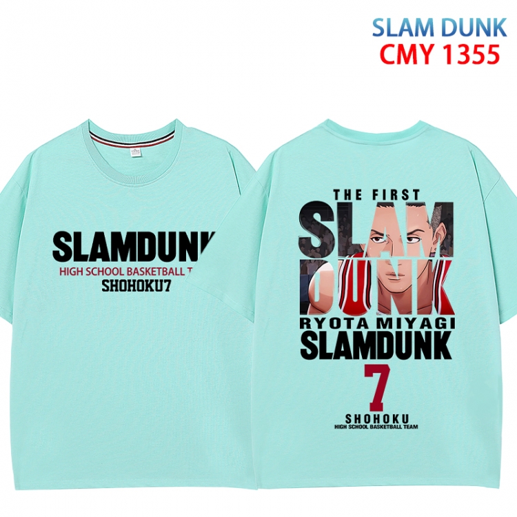 Slam Dunk Anime peripheral double-sided printed pure cotton T-shirt from S to 4XL  CMY 1355 4
