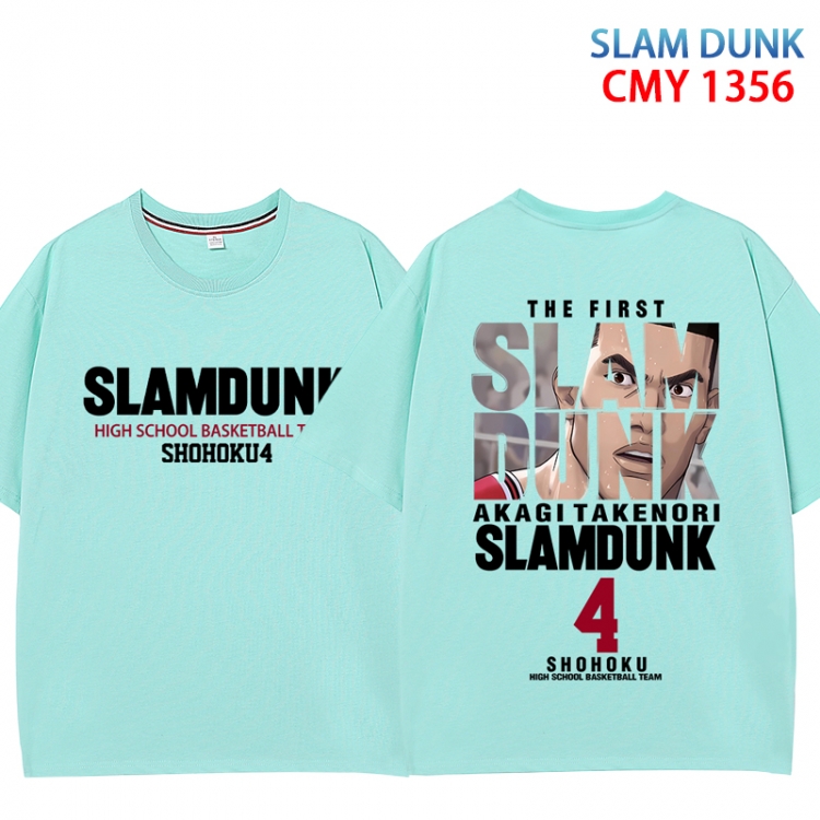 Slam Dunk Anime peripheral double-sided printed pure cotton T-shirt from S to 4XL  CMY 1356 4