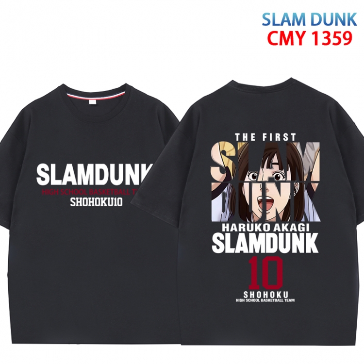 Slam Dunk Anime peripheral double-sided printed pure cotton T-shirt from S to 4XL CMY 1359 2