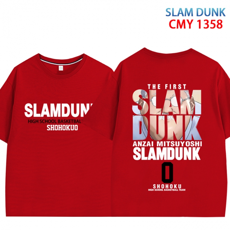 Slam Dunk Anime peripheral double-sided printed pure cotton T-shirt from S to 4XL  CMY 1358 3