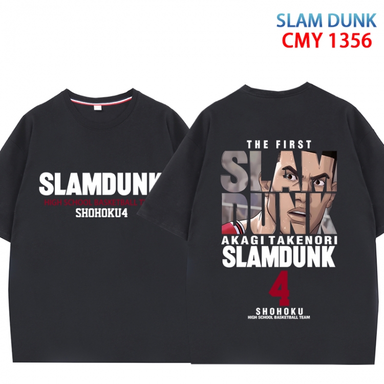 Slam Dunk Anime peripheral double-sided printed pure cotton T-shirt from S to 4XL CMY 1356 2