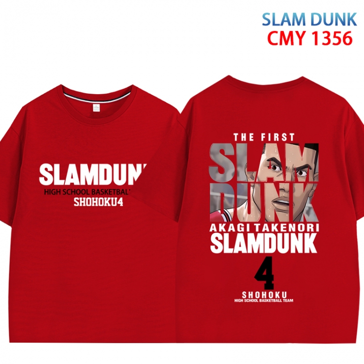 Slam Dunk Anime peripheral double-sided printed pure cotton T-shirt from S to 4XL CMY 1356 3