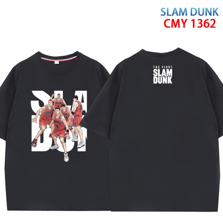 Slam Dunk Anime peripheral double-sided printed pure cotton T-shirt from S to 4XL  CMY 1362 2
