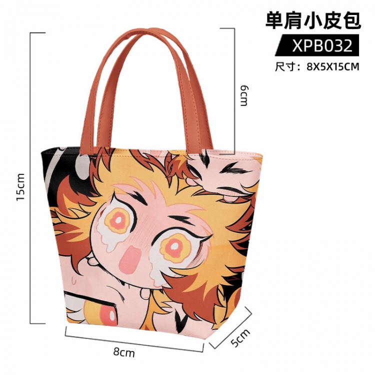 Demon Slayer Kimets Anime single room small leather bag 8x5x15cm XPB032