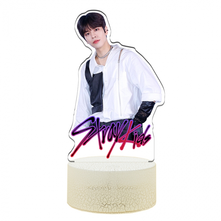 stray kids Acrylic Night Light 16 Color-changing USB Interface Box Set 19X7X4CM white base