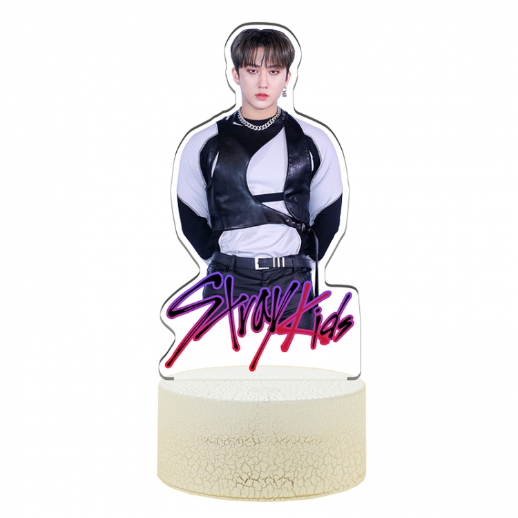 stray kids Acrylic Night Light 16 Color-changing USB Interface Box Set 19X7X4CM white base