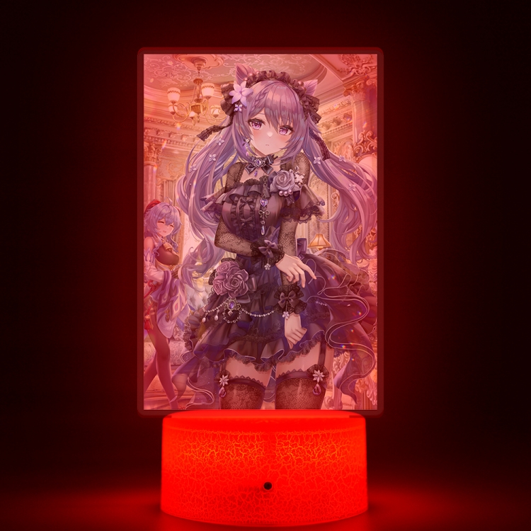 Genshin Impact Acrylic Night Light 16 Color-changing USB Interface Box Set 19X7X4CM white base