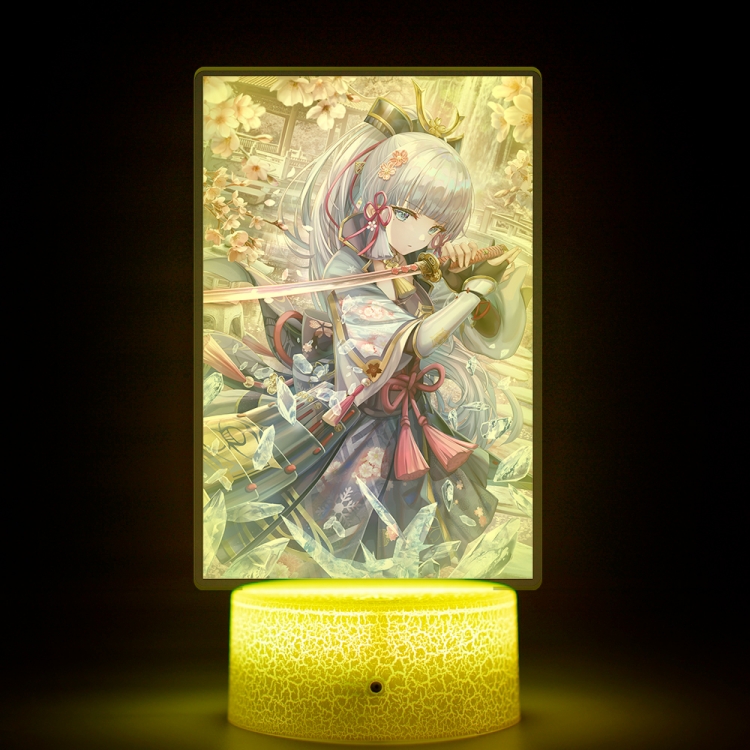 Genshin Impact Acrylic Night Light 16 Color-changing USB Interface Box Set 19X7X4CM white base