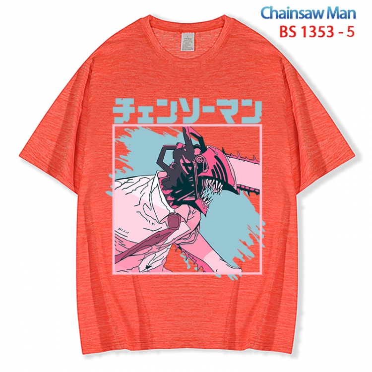 Chainsaw man  ice silk cotton loose and comfortable T-shirt from XS to 5XL  BS 1353 5