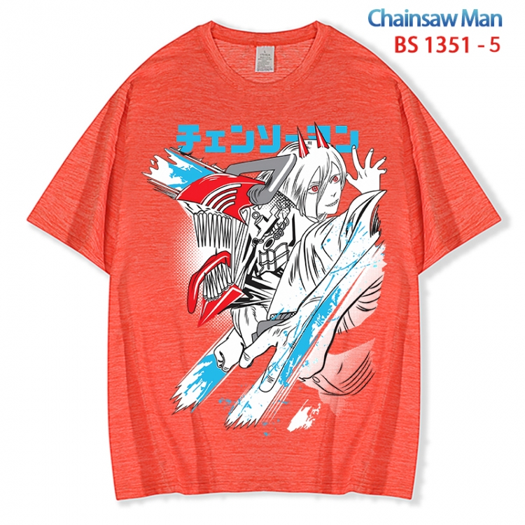 Chainsaw man  ice silk cotton loose and comfortable T-shirt from XS to 5XL BS 1351 5