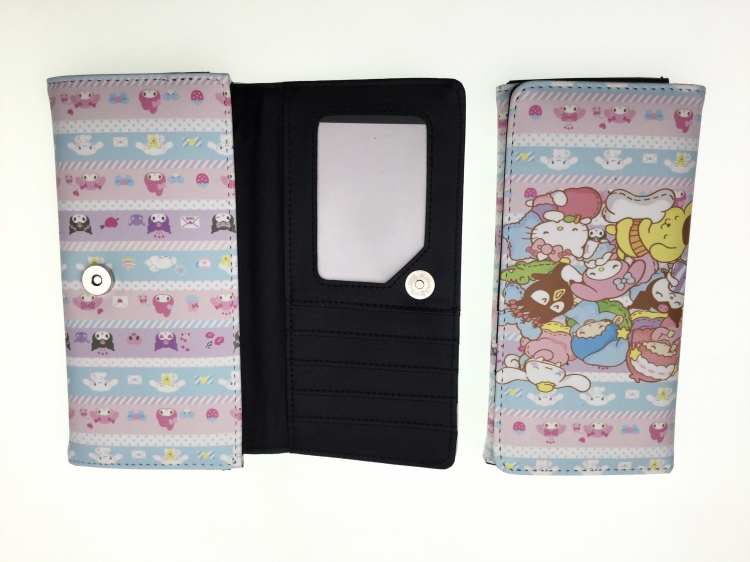 Sanrio cartoon full color button PU long wallet