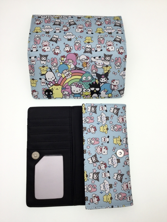 Sanrio cartoon full color button PU long wallet