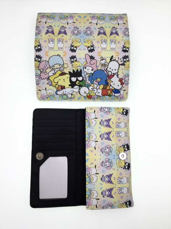 Sanrio cartoon full color button PU long wallet