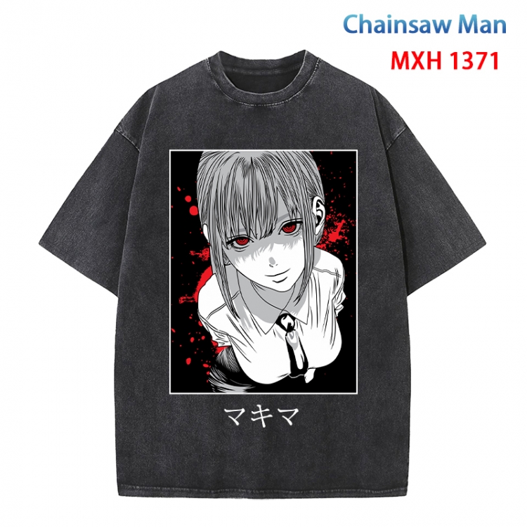 Chainsaw man Anime peripheral pure cotton washed and worn T-shirt from S to 4XL MXH 1371