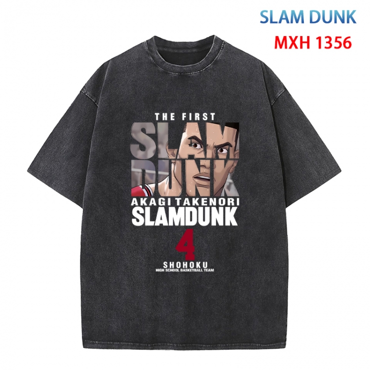 Slam Dunk Anime peripheral pure cotton washed and worn T-shirt from S to 4XL  MXH 1356