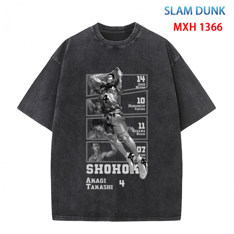 Slam Dunk Anime peripheral pure cotton washed and worn T-shirt from S to 4XL MXH 1366