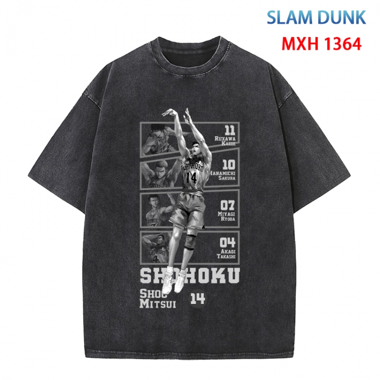 Slam Dunk Anime peripheral pure cotton washed and worn T-shirt from S to 4XL  MXH 1364