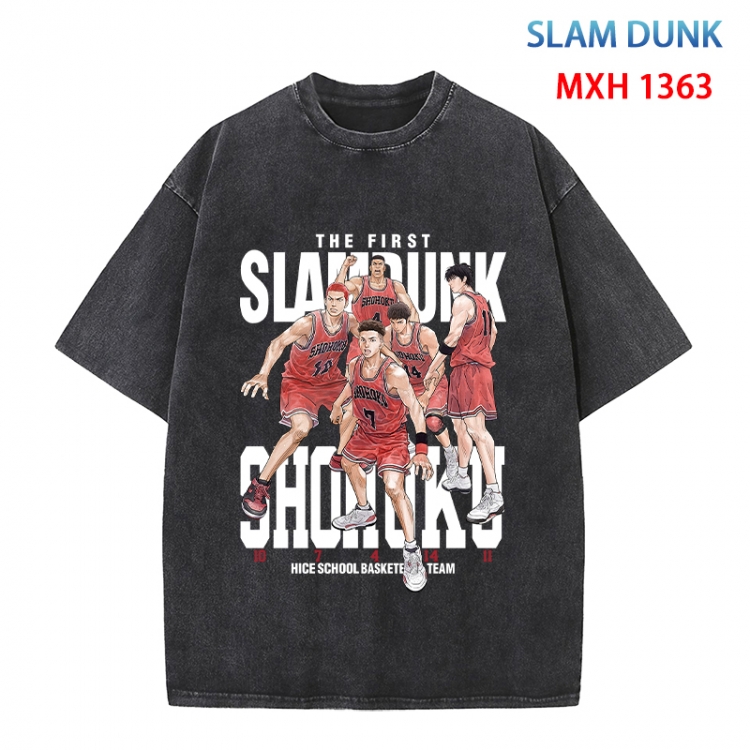 Slam Dunk Anime peripheral pure cotton washed and worn T-shirt from S to 4XL  MXH 1363