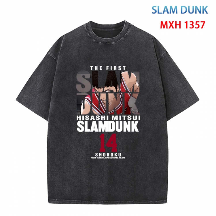 Slam Dunk Anime peripheral pure cotton washed and worn T-shirt from S to 4XL  MXH 1357