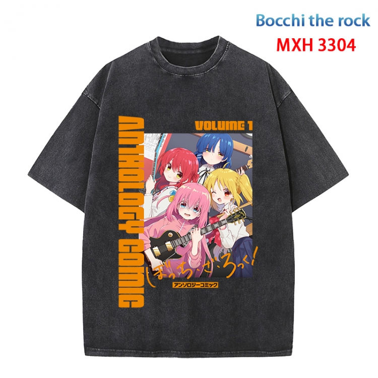 Bocchi the Rock Anime peripheral pure cotton washed and worn T-shirt from S to 4XL MXH-3304