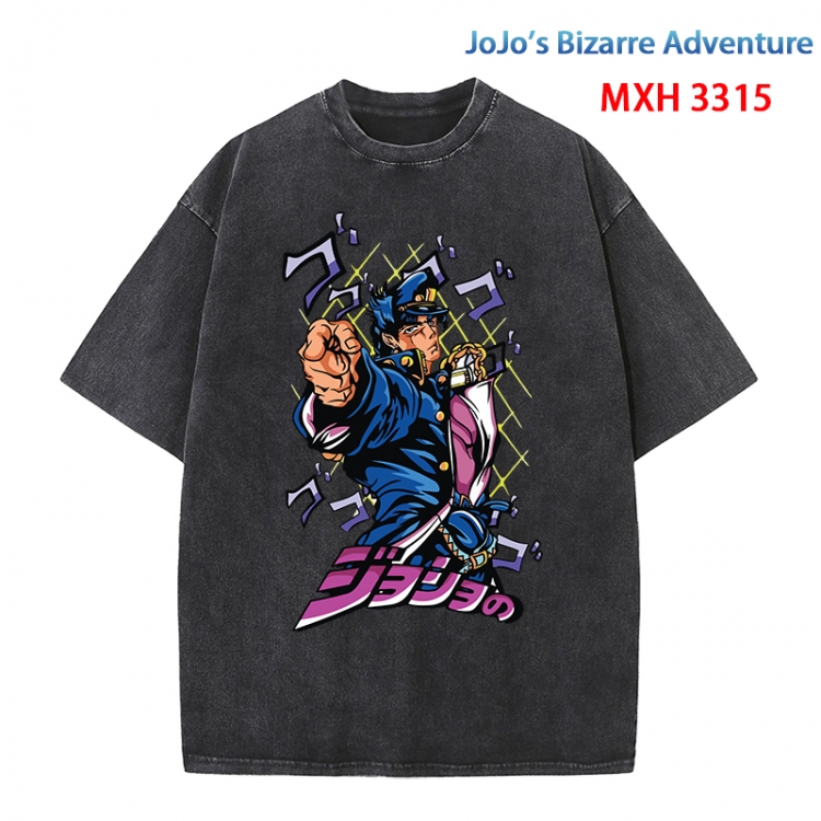 JoJos Bizarre Adventure Anime peripheral pure cotton washed and worn T-shirt from S to 4XL