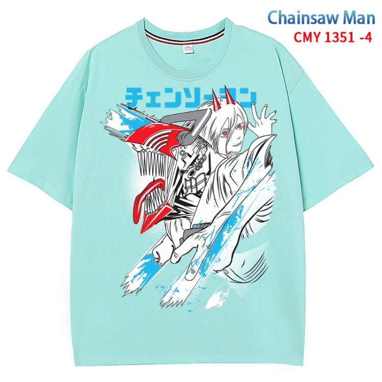 Chainsaw man Anime Surrounding New Pure Cotton T-shirt from S to 4XL CMY 1351 4