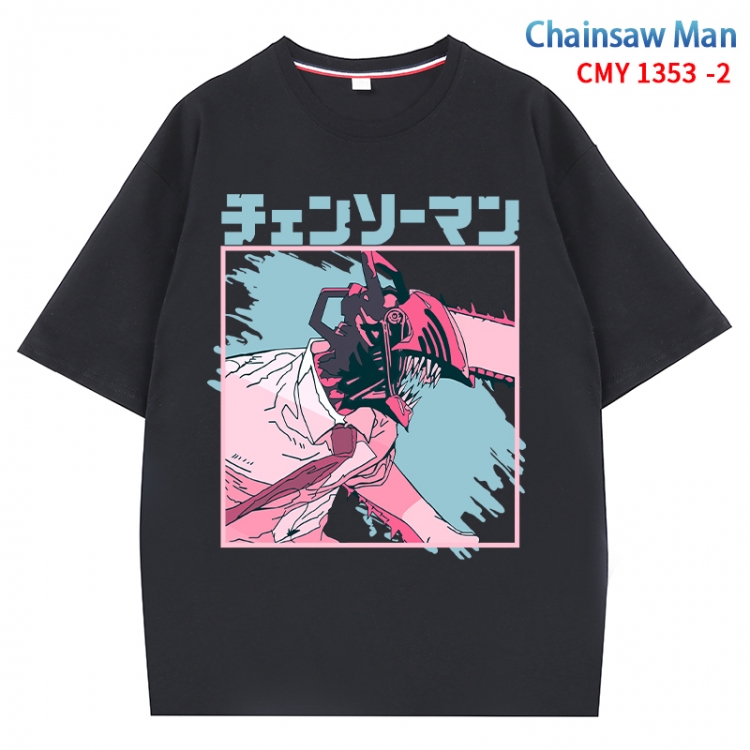 Chainsaw man Anime Surrounding New Pure Cotton T-shirt from S to 4XL CMY 1353 2