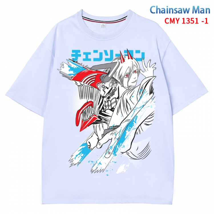 Chainsaw man Anime Surrounding New Pure Cotton T-shirt from S to 4XL  CMY 1351 1