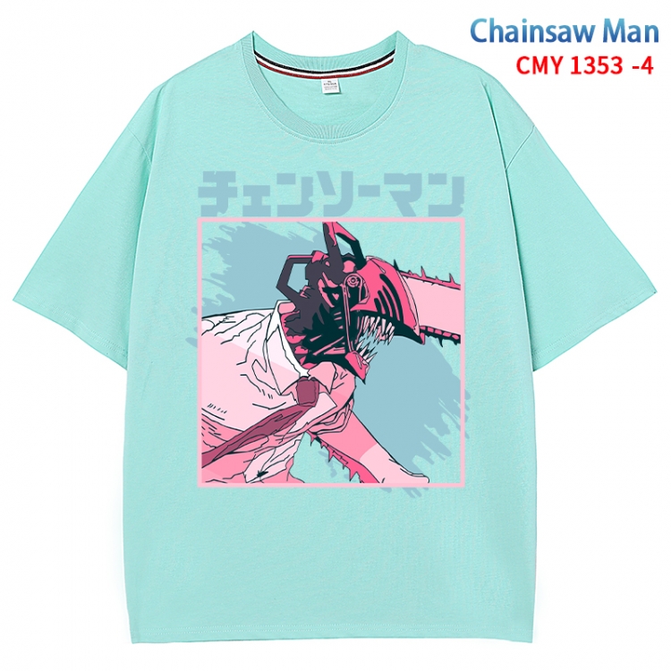 Chainsaw man Anime Surrounding New Pure Cotton T-shirt from S to 4XL CMY 1353 4