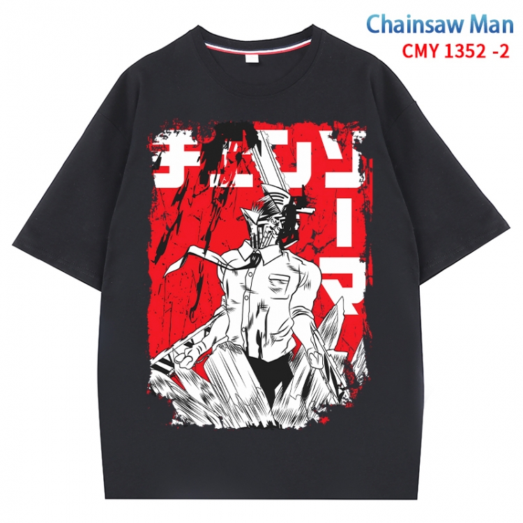 Chainsaw man Anime Surrounding New Pure Cotton T-shirt from S to 4XL  CMY 1352 2