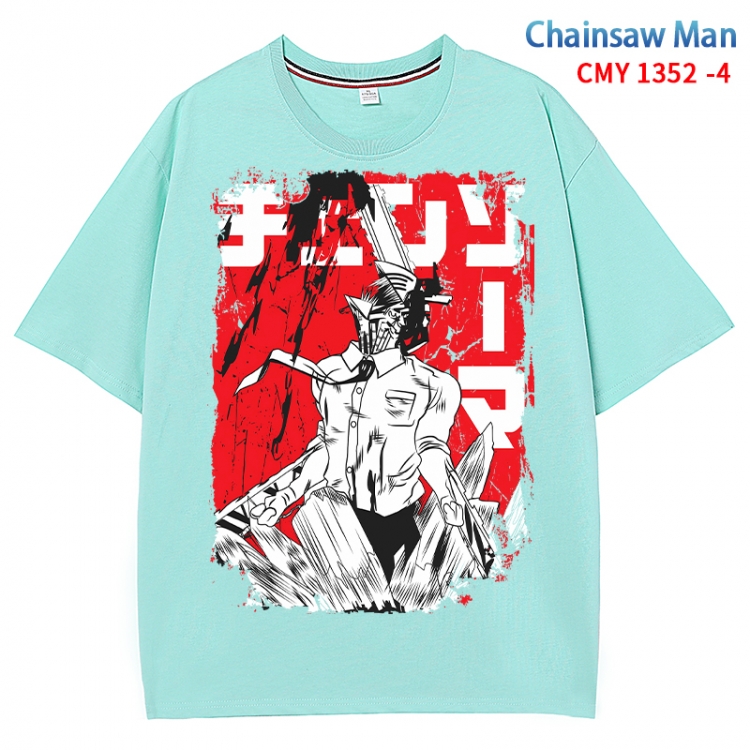 Chainsaw man Anime Surrounding New Pure Cotton T-shirt from S to 4XL  CMY 1352 4