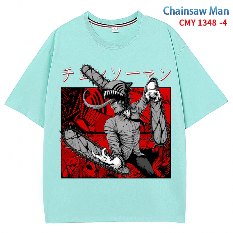 Chainsaw man Anime Surrounding New Pure Cotton T-shirt from S to 4XL CMY 1348 4