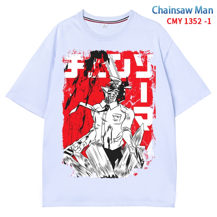 Chainsaw man Anime Surrounding New Pure Cotton T-shirt from S to 4XL CMY 1352 1