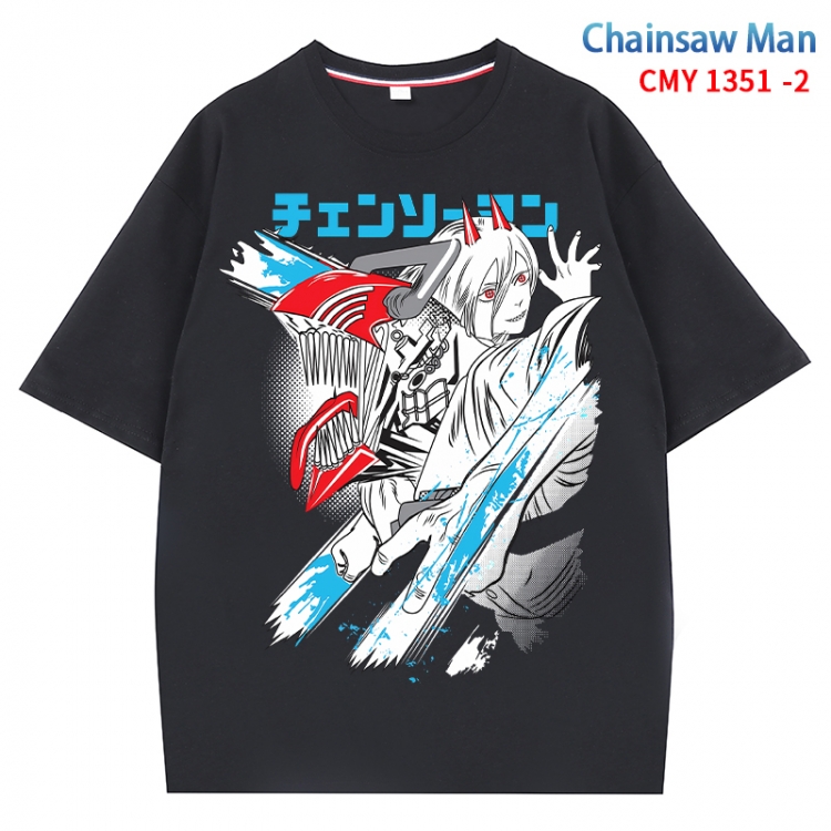 Chainsaw man Anime Surrounding New Pure Cotton T-shirt from S to 4XL CMY 1351 2