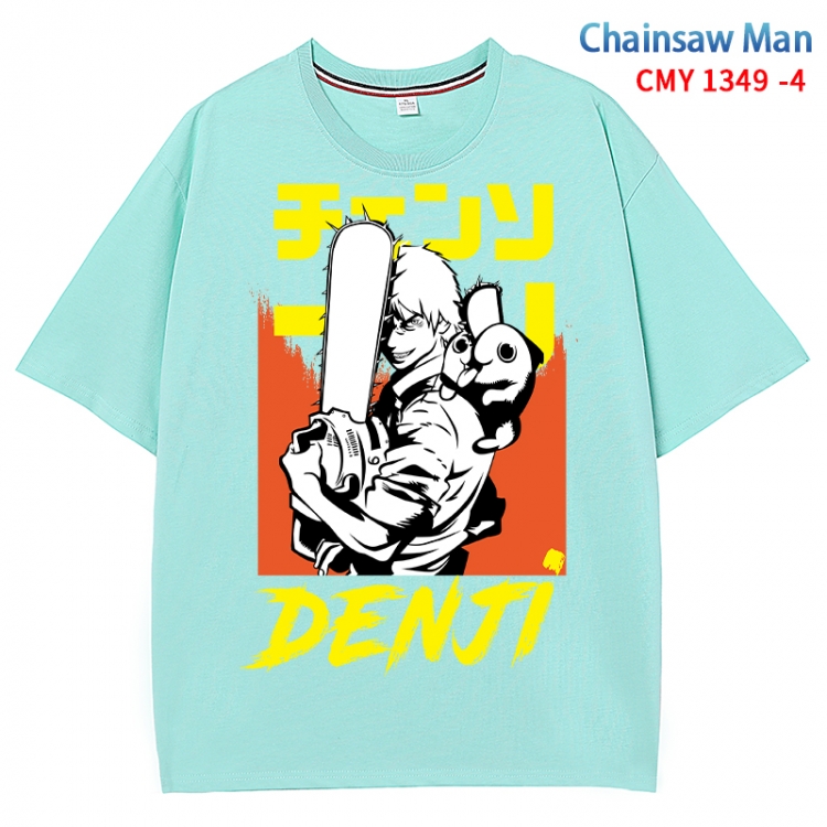 Chainsaw man Anime Surrounding New Pure Cotton T-shirt from S to 4XL CMY 1349 4