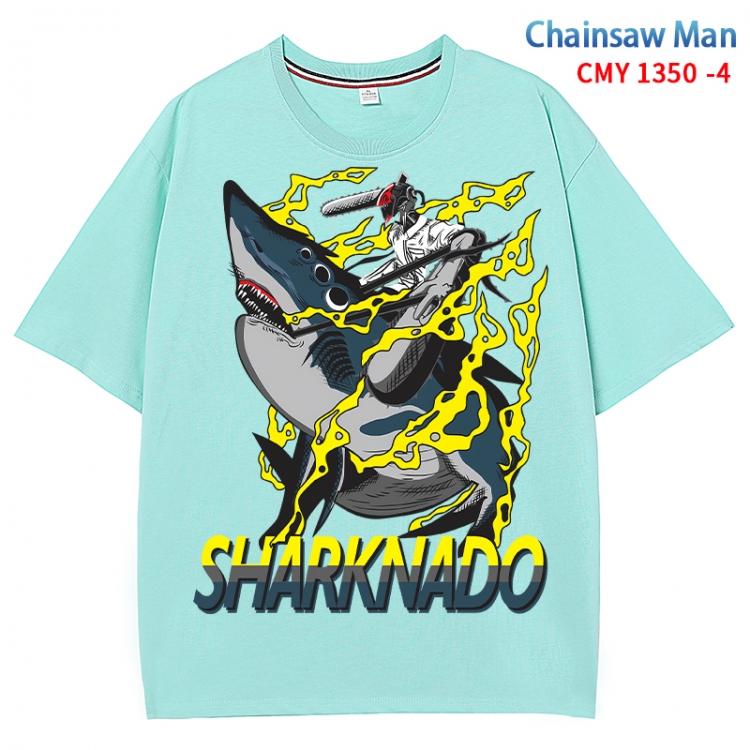 Chainsaw man Anime Surrounding New Pure Cotton T-shirt from S to 4XL  CMY 1350 4