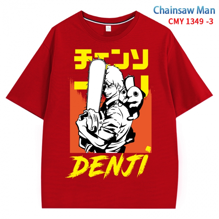 Chainsaw man Anime Surrounding New Pure Cotton T-shirt from S to 4XL CMY 1349 3