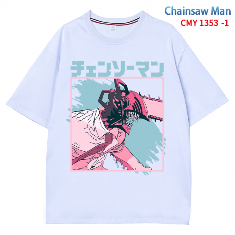 Chainsaw man Anime Surrounding New Pure Cotton T-shirt from S to 4XL CMY 1353 1