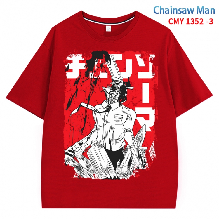 Chainsaw man Anime Surrounding New Pure Cotton T-shirt from S to 4XL  CMY 1352 3