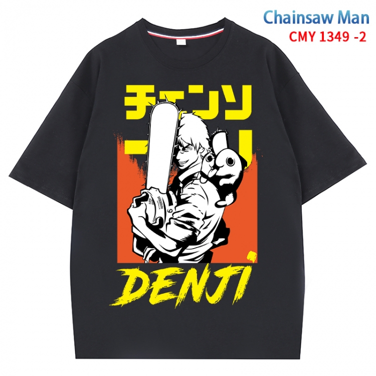 Chainsaw man Anime Surrounding New Pure Cotton T-shirt from S to 4XL CMY 1349 2