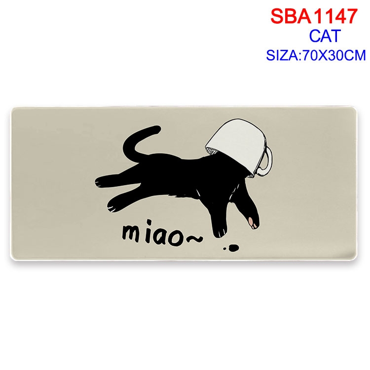 cat cartoon peripheral locking mouse pad 70X30cm SBA-1147-2
