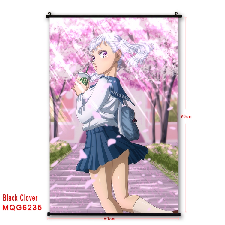 Black Clover Anime black Plastic rod Cloth painting Wall Scroll 60X90CM MQG-6235