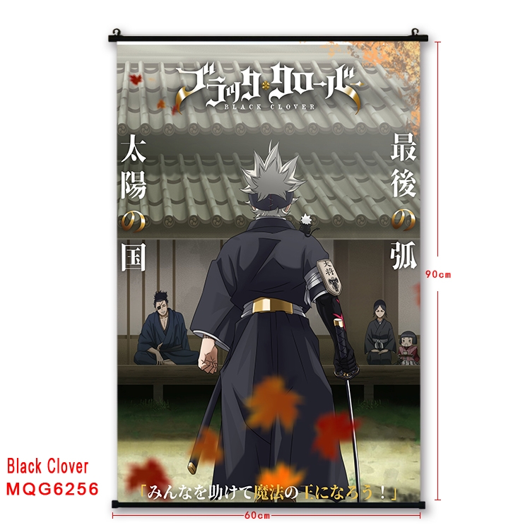 Black Clover Anime black Plastic rod Cloth painting Wall Scroll 60X90CM  MQG-6256