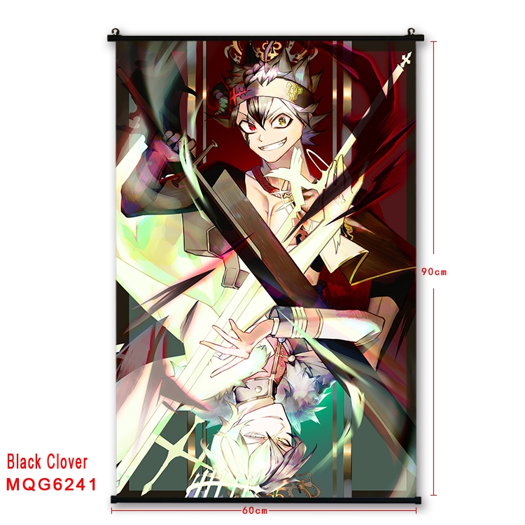 Black Clover Anime black Plastic rod Cloth painting Wall Scroll 60X90CM  MQG-6241