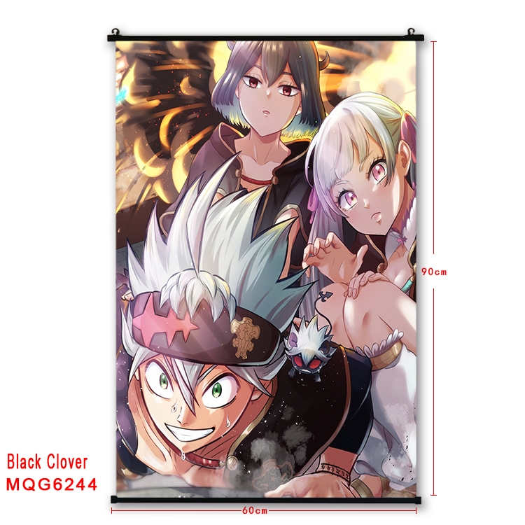 Black Clover Anime black Plastic rod Cloth painting Wall Scroll 60X90CM  MQG-6244