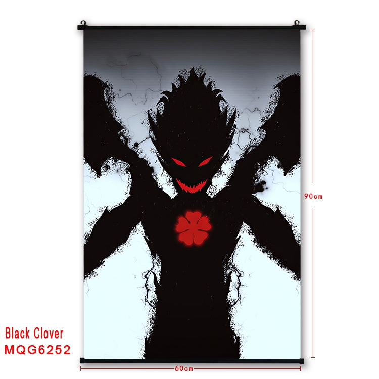 Black Clover Anime black Plastic rod Cloth painting Wall Scroll 60X90CM MQG-6252